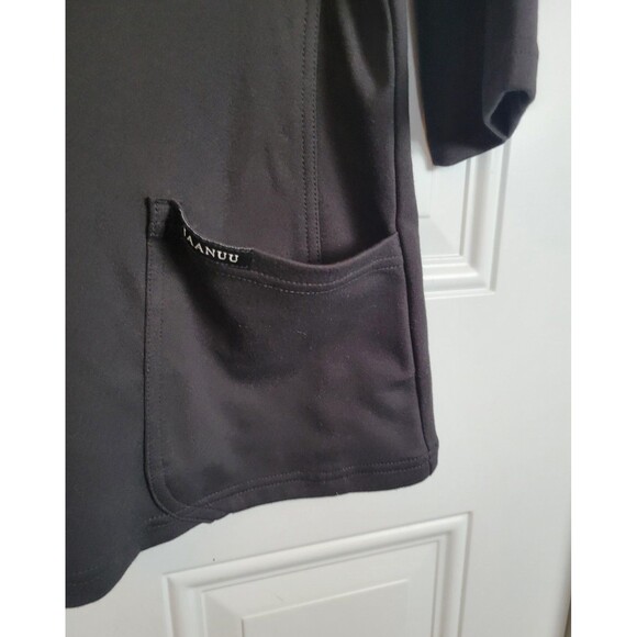 Jaanuu Womens Jersey Knit 3/4 Sleeve Scrub Top Size XL Solid Black - Picture 6 of 8